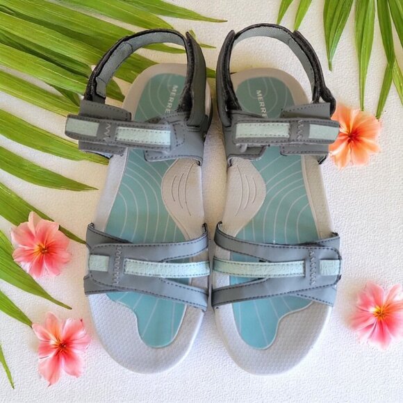 Merrell Lissum Ridge Convertible Gray Aqua Sandals Women's SZ 7 Sedona Surf - Picture 1 of 9